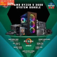 【Delivery tonight】AMD Ryzen 5 3500 / 3600 / 5500 GeForce GTX 1050Ti Desktop Computer Gaming PC Build