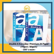 Double A A4 Paper 70gsm / Double A A4 Paper 80gsm / A4 Paper / Kertas A4 (500 Sheets x 1 Ream)