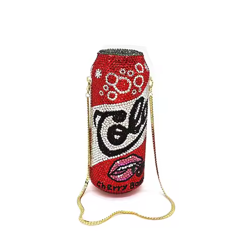 Fancy Women Rhinestone bag unique Cola Cherry bag Luxury soda can Crystal purse bag