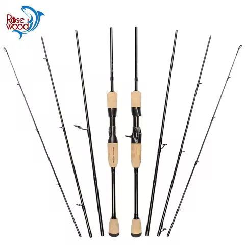 4 Sections 1.98m M Power Fast Action Spinning Fishing Rod Travel Lure Rod 2-6LB Line Portable Packab