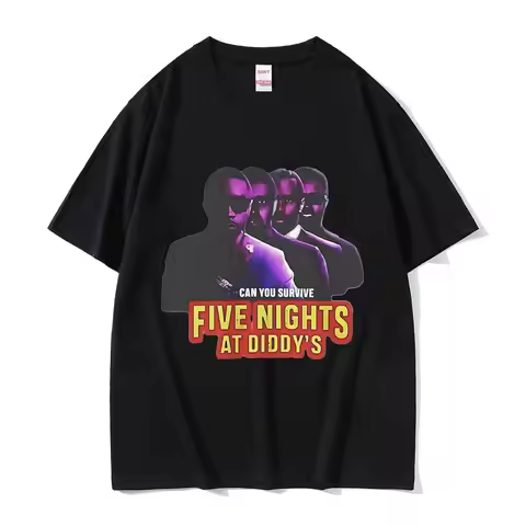 Funny Five Nights At Diddy's House Novelty Graphic T Shirts Men's Retro Fashion Short Sleeve T-shirt