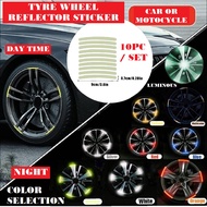 Car Reflective Sticker Tire Tyre Tayar Rim Reflector Film Tape Warning Mark Safety Bicycle Moto Lori