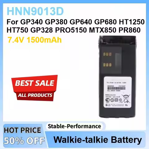 7.4V 1500mAh HNN9013D Li-ion Battery For GP340 GP380 GP640 GP680 HT1250 HT750 GP328 PRO5150 MTX850 P