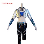 VEVEFHUANG Game KDA Akali Cosplay Costume Outfit Halloween Fashion Jacket Pants Women Uniform For Xm