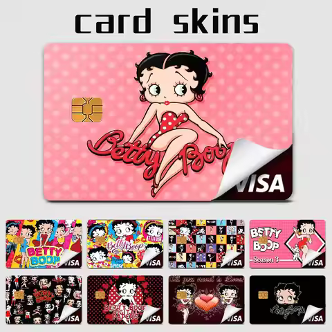 Cute B-betty B-boop Various Anime Bank Credit Cards Bus Pass Stickers Cool Decoration Waterproof Sti