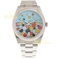 ROLEX 勞力士 蠔式恒動型 OYSTER PERPETUAL 124300-0008 蒂芙尼藍 綠松石藍 慶典圖案 彩色氣泡 TIFFANY BLUE TURQUOISE BLUE CELEBRA