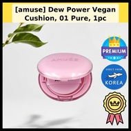 [amuse] Dew Power Vegan Cushion, 01 Pure, 1pc / Korean Cushion Foundation / Dewy Finish / 100% Authe