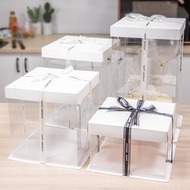 【10pcs】Kotak Cake Transparent Birthday Box/Flower Box Box ALL 8/10/11 Inch gift box