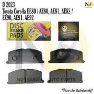 TOYOTA COROLLA AE80 / AE81 / AE82 / AE91 / AE92 / EE80 / EE90 D2023 FRONT BRAKE PAD
