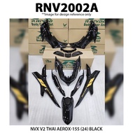 Cover Set Rapido NVX V2 Yamaha Thai Aerox 155 (24) Black Silver NVX155 Accessories Motor 155 Aeorx15