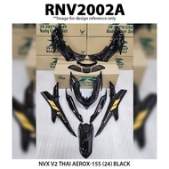 Cover Set Rapido NVX V2 Yamaha Thai Aerox 155 (24) Black Silver NVX155 Accessories Motor 155 Aeorx155 Body Cover Set