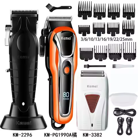 Kemei Men's Hair Clipper KM-2296 KM-PG1990A 3382 Electric Hair Trimmer Machine Professional Hair Cut