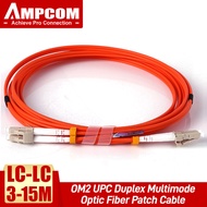 AMPCOM OM2 Fiber Optic Cables LC to LC(3-15M) Optic Fiber Patch Cable Multimode Duplex - 50/125um OM