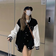 Women Baseball Jacket Plush Winter Versatile Jacket Casual Couple Printed Vintage Jacket
