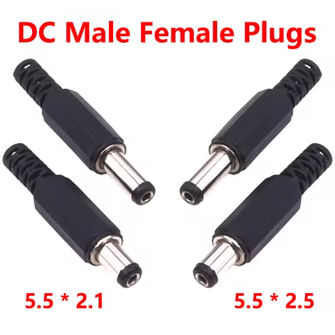 5/20/100PCS 5.5mmX2.5mm Male Jack DC Power Plug 5.5*2.1mm Solder Type Adapter Adaptor Connector DC B