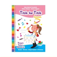 Buku Aktiviti Titik ke Titik Sekolah Dwibahasa Dengan Stiker Untuk Kanak Kanak Belajar dan Mewarna (