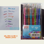 Gel pen color 0.5mm gel pen/ 8 colors joyko gel pen 8 colors