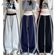 Korean Style Seluar Baggy Stripes Seluar Baggy Perempuan 3 Color Baggy Tracksuit Sport Baggy Pants W