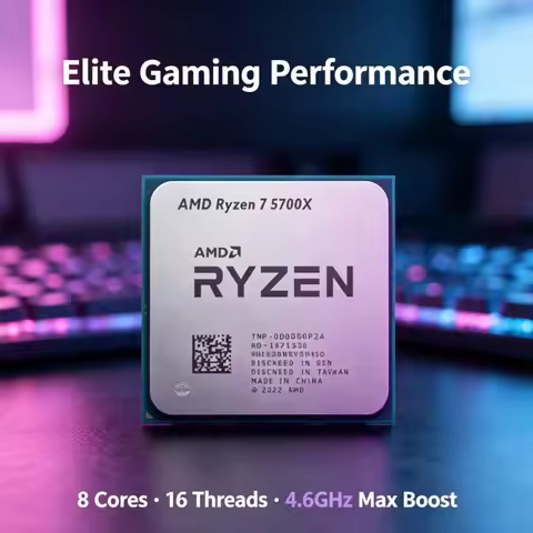 AMD Ryzen 7 5700X Processor Support DDR4 RAM Zen3 7nm Gaming Desktop CPU Socket AM4