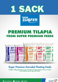 TATEH Floating Tilapia Feeds in 20kg sack (Pre-starter Zero Pre-starter) & 25kg sack (Starter Grower