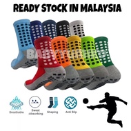 Thick Silicone Anti Slip Socks Tapak Hitam Medium Football Takraw Soccer Grip Socks Stoking Bola Sep