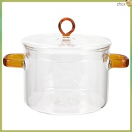 zhihuicx  Glass Double-eared Instant Noodle Bowl Pasta Sauce Pot Stew with Lid Clear Home Accessories Cooking