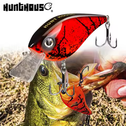 Hunthouse Squarebill Crankbait 65mm 16.5g Floating Fishing Lure Crank Baits Hard Lures For Bass Pike