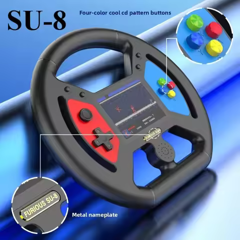 New SU‑8 Handheld Game Console 999‑in‑1 Retro Games 3.5 Inch Large Screen Cool Steering Wheel Gaming