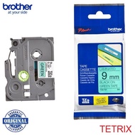 Brother Original TZe-721 9mm Black on Green Genuine Laminated Tape TZe721 TZ721 TZ-721