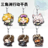 Delta Force Q Version Character Acrylic Keychain High Beauty Student Backpack Pendant Decorative Gif