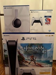 全新 PlayStation®5 光碟版主機Horizon Forbidden West™套裝(ASIA-00418)PULSE 3D™ 無線耳機組套裝 跟 全新手掣連2k22 Box Set