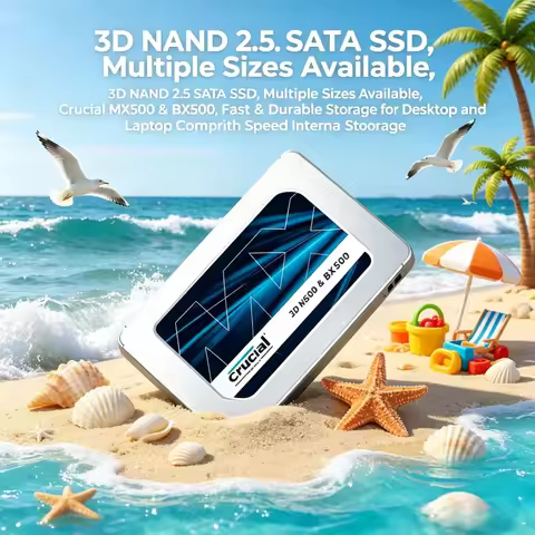 Crucial MX500 & BX500 2.5" SATA SSD with 3D NAND, Various Capacities, Fast Speed & Great Durability 