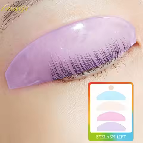Lomansa 4 Pieces Silicone Lash Lift Rods No.1 Curl Eyelash Perm No Glue Self Sticky Lash Lift Pads S