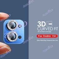 Redmi 15C 4G Glitter Diamond Metal Glass Camera Lens Protector For Redmi 15C Redmi15C 4G 2025 Bling 