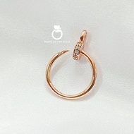 จี้ จี้แหวน 0487 สีโรสโกลด์ ชุบนาค หนัก 1 สลึง แหวนทองเคลือบแก้ว ทองสวย แหวนทอง แหวนทองชุบ แหวนทองสวย แหวน