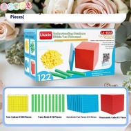 JKTH Kids Math Plaything: Base Ten Blocks Set with Counting Cubes