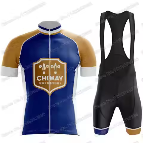 Vintage CHIMAY 2023 Cycling Jersey Set Belgian Classic Beer Men Cycling Clothing Summer Road Bike Sh