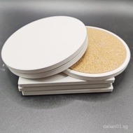 New Unpainted ceramic coaster, absorbent, non-slip, with cork base, plain round shape10.3CM Dolomite