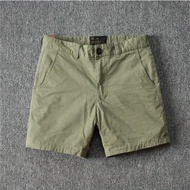 Casual Shorts Men's Trendy Pure Cotton Slim-fit Solid Color Three-point Quarter Pants Summer Trendy 