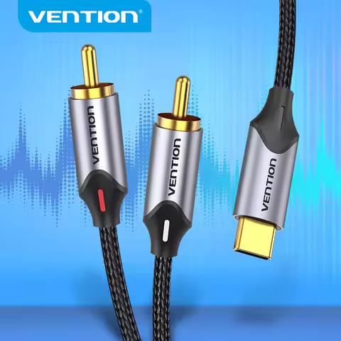 Vention Type C to RCA Cable USB C to 2 RCA Y Splitter for Huawei Xiaomi Laptop Speaker Amplifier TV 