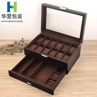 Paint New Style Wooden Position Storage Box Watch Ring Box Double Jewelry Box Jewelry Bracelet 12 Hi