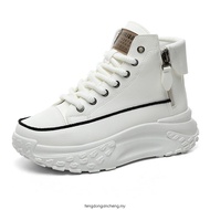 Fashion High-top Women's Sneakers Shoes Thick-soled Height Increasing Casual Sneakers Women Side Zip