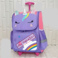 Unicorn Canvas Children's Trolley Backpack - Trolley Bag