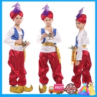 Disney Movie Aladdin Costume for Kids Boy Arabian Prince Cosplay Clothes For Boys Men With Lamp Acce