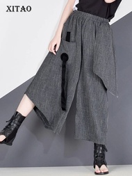 XITAO High Waist Patchwork Hit Color Pants Women Clothes 2020 Sum