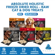 Absolute Holistic Freeze Dried Roll 60g – Raw Cat & Dog Treats, Natural, Grain-Free, High Protein