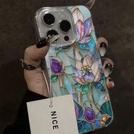 Flower Floral Painted High-End Chiffon Silver Minimalist Fashion Phone Case Compatible With IPhone 1