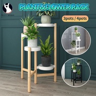 In stock plant stand  flower pot stand rack Three story solid wood Indoor simple flower fleshy green plant shelf