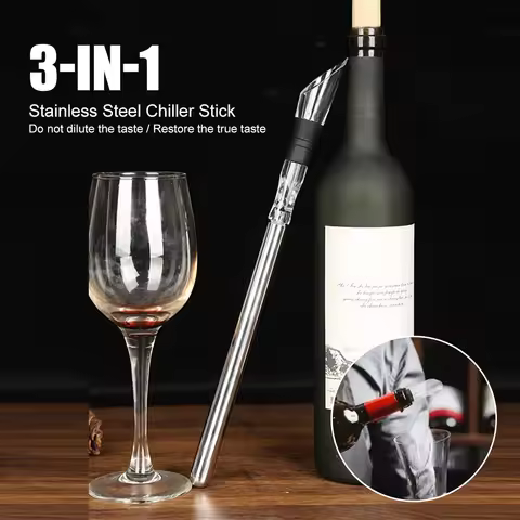 3 In 1 Stainless Steel Wine Decanter Fast Decanter Mini Wine Filter Air Intake Bottle Pourer Aerator