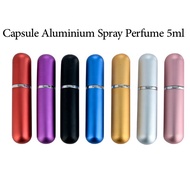 5ml Capsule Portable Aluminium Perfume Bottle 5 ML Mini Empty Bottle Perfume Atomizer Spray Bottle P